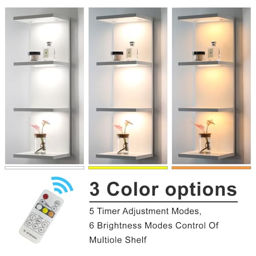 4 Tier LED Wall Shelf - Modern Floating Shelves for Makeup Vanity, Bedroom, Living Room | Easy Install Cosmetic & Display Lack Shelf, White - color: 4l-white