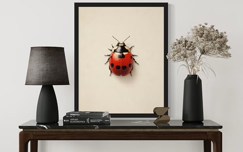 Ladybug Wall Art Print Poster, Insect Posters Prints Enntomological Painting Artwork 221 (Ladybug, 18 x 24 inches, Unframed) - color: Ladybug, size: 24"L x 18"W