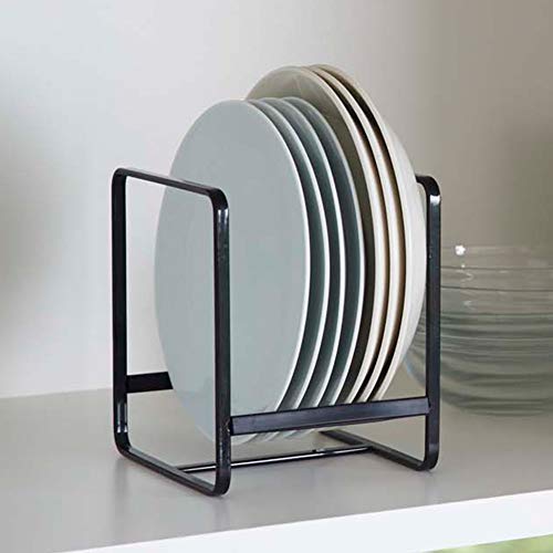 YAMAZAKI Home Dish Organizer - Storage Rack for Kitchen Cabinets - color: Black, size: Small