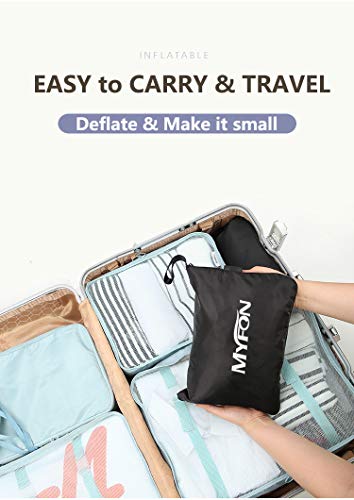 Inflatable Travel Foot Rest Pillow, Adjustable Height Leg Rest Pillow for Cars, Home, Office, Trains, Airplane, Make a Flat Bed for Baby, Kids, Toddlers, with 2in1 Storage Bag (1 Pack)