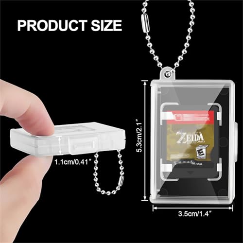 ASTONEY 10PCS Mini Game Card Cases with Keychain Compatible with Nintendo Switch 2 / Switch OLED / Switch / Switch Lite – Holds One Game Card and One Micro SD – Clear Portable Travel Storage Box - color: White