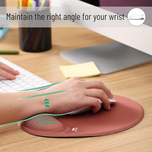 Mr. Pen- Ergonomic Mouse Pad with Wrist Rest | Breathable Fabric with Memory Foam Cushion, Non-Slip Rubber Base, Gel Mouse Pad with Wrist Support - color: Brown