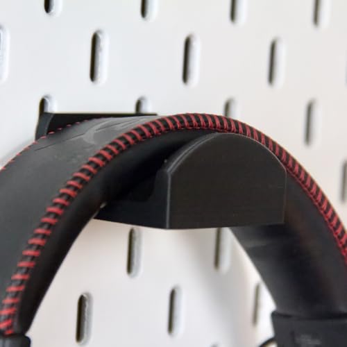 Headphone Holder Compatible with IKEA SKADIS Pegboard Headset Hanger Hook - color: Black
