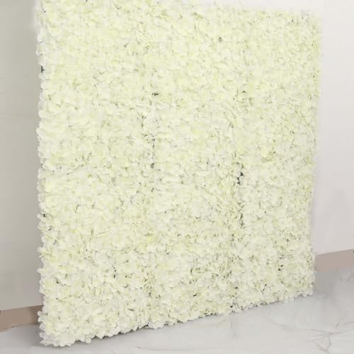 Efavormart 4 PCS Cream Silk Hydrangea Flower Mat Wall Wedding Event Decor for DIY Centerpieces Arrangements Party Decorations - color: Ivory