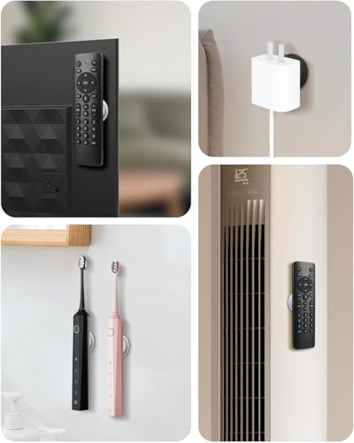 6 Pack Magnetic Remote Control Holder – Upgraded Silicone Magnetic Wall Mount for TV, Fan & Air Conditioner Remotes – Self-Adhesive, No-Drill Remote Control Holder Wall Mount (Circle Black) - color: Circle Black