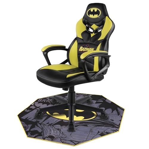 SUBSONIC DC Comics Batman - Non-Slip Gamer Floor Mat for Gaming Chairs and Office Chairs - 39' x 39'