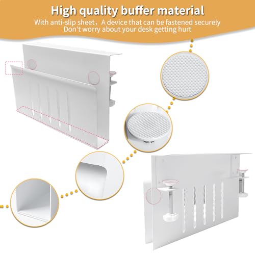 Desk Side Storage, Under Desk Storage, No Drill Steel Hanging Desk Organizer, Laptop Holder, Desk Storage Holder for Office & Home.(White) - color: white