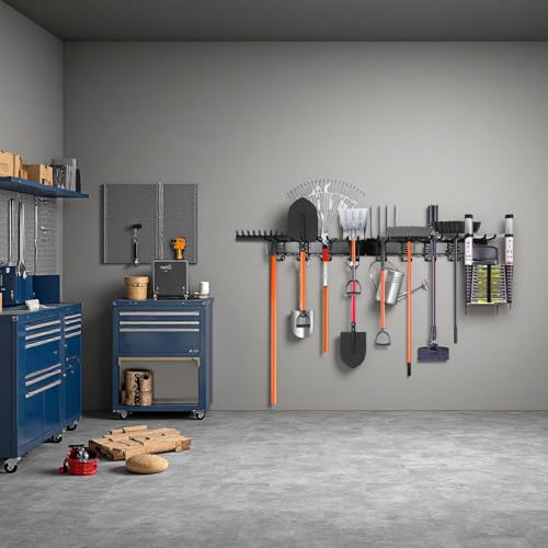 ELEAD 18-Pairs Heavy Duty Garage Tool Organizer Wall Mount Hooks, 96 Inches 1460 lbs Garden Tool Organizer with Adjustable Hooks for Garden, Yard, and Shed - color: Heavy Duty 96-Inch (18-Pairs)