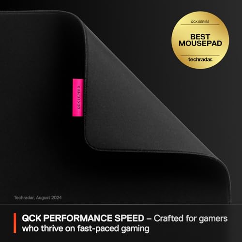 SteelSeries QcK XL Performance Speed Gaming Mousepad — Extra Density for a Smooth Glide — Low-Profile Edge Stitching — Non-Slip Neoprene Rubber Base — 15.75 x 34.43 inch — FPS, MOBAs, RTS, MMO - size: XL, style: Speed