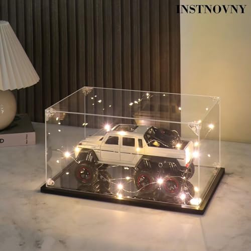 Acrylic Display Case for Collectibles Assemble Acrylic Display Box for Lego 10265 Car Model Toys Clear Acrylic Case for Display Building Set Action Figures(Black,15.7*7.9*5.9 inch) - size: 15.7*7.9*5.9 inch