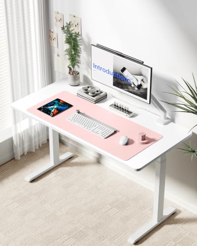 YSAGi Leather Desk Protector, Office Mat, Large Mouse Mat, Non-Slip PU Leather Blotter, Laptop Desk Mat, Waterproof Writing Pad for Office and Home(Light Pink, 42" x 17.2") - color: Light Pink, size: 42" x 17.2"