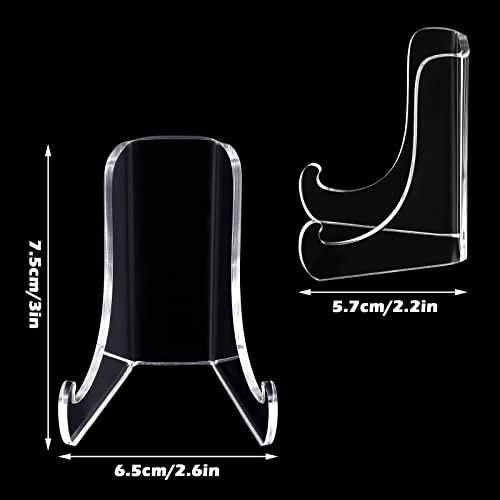 Chunful 2 Pieces Acrylic Plate Stands Clear Acrylic Easels Display Stands with Deep Support Shelves for Display Card Holder Photos Book Picture Table Top Holder Home Decors (3 x 2.6 x 2.2 Inch) - size: 3 x 2.6 x 2.2 Inch