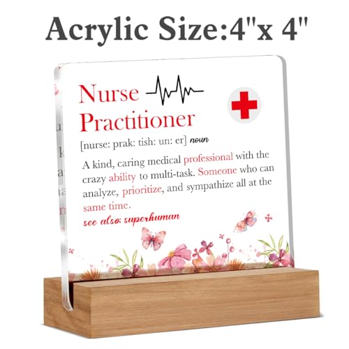 Nurse Practitioner Gifts for Women, Appreciation Graduation Gifts for Nurses Nursing Instructor Student Medical Assistant, Nurse Practitioner Acrylic Plaque Desk Sign Decor - color: Nurse