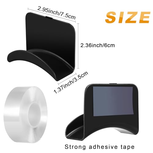 Wonderjune 12 Pcs Headphone Wall Hangers Adhesive Gaming Headset Holder Hooks for Wall Mount Strong Universal Stand Hooks for Most Headphone Controller, Hat, Baseball Caps, Door, Closet (Black) - color: Black
