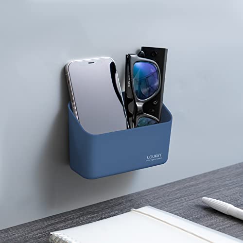 loukin Magnetic Marker Holder, Dry Erase Marker Holder, Remote Control Holder, Magnetic Storage Organizer for Whiteboard or Refrigerators (Blue) - color: Blue