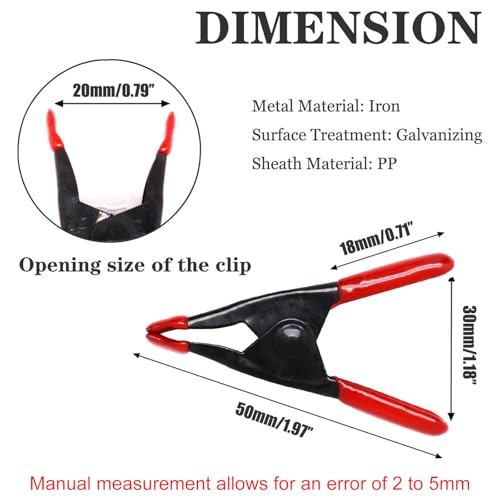 10Pcs Small Clamps Metal Spring Clamps Small Spring Clamps for Crafts Balloon Archfor 2 Inch Red - color: Red, size: 10 Pcs