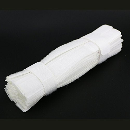 50pcs Cable Ties Reusable Fastening Wire Organizer Cord Rope Holder 7 Inch (White) - color: White