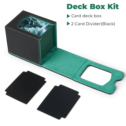 Fabmaker Deck Box Compatible with MTG Commander, (patent Pending) Magnetic Trading Card Storage Box with Comman-der, Fits 100 Double-Sleeved Cards, Card Box Compatible with Magic the Gathering, Grey - color: Grey, size: 1 pack