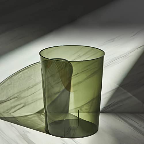 Anyoifax Small Trash Can Plastic Wastebasket 1.5 Gallon Round Garbage Container Bin with Handles for Bathroom, Bedroom, Kitchen, College Dorm, Office, Craft Room - Green, 2 Pack - color: Clear & Green, size: 1.5 Gallon/2 Pack