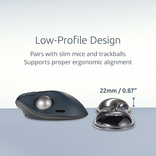 Kensington Slim Duo Gel Mouse Wrist Rest Support Cushion for Low Profile Mice & Trackballs, Ergonomic Mouse Wrist Support for Pain Relief, Comfortable Non-Skid Gel, Gray 7.56" x 2.83" x 0.87" K62438NA - color: Gray, style: Mouse Wrist Rest