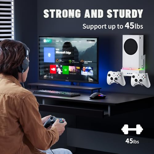 Allnice Wall Mount Cooling Stand for Xbox Series S Accessories, Xbox Series S Wall Mount Vertical Cooling Fan with RGB Light, 3 USB Ports, Adjustable Fans Speed, Controlle Holder