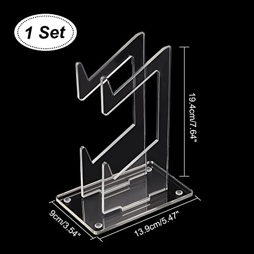 AHANDMAKER Universal Dual Controller Holder, Transparent Acrylic Game Controller Display Stand, Detachable Gamepad Desktop Stand for Display and Organization, Double-Layered