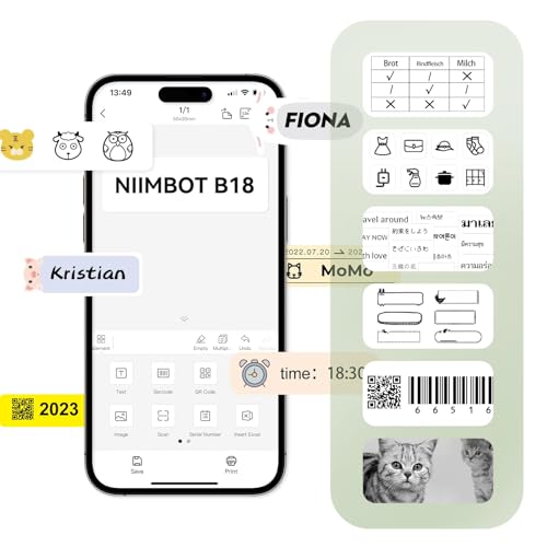 NIIMBOT Thermal Transfer Labels 0.55''x1.18'', for N1(B18) Label Maker, PET Material, Waterproof and High-Temperature Resistance, Long Storage Time, White(14x30mm-190) - color: 0.55''×1.18''-white