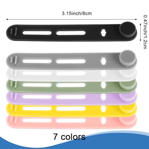 Tellegloww 42 Pcs Silicone Cable Ties Reusable Cord Organizer Adjustable Data Cable Wraps for Earphone Phone Charger Computer Cord Management Straps Travel Essentials(Multicolor,3.15 Inch) - color: Multicolor,, size: 3.15 Inch