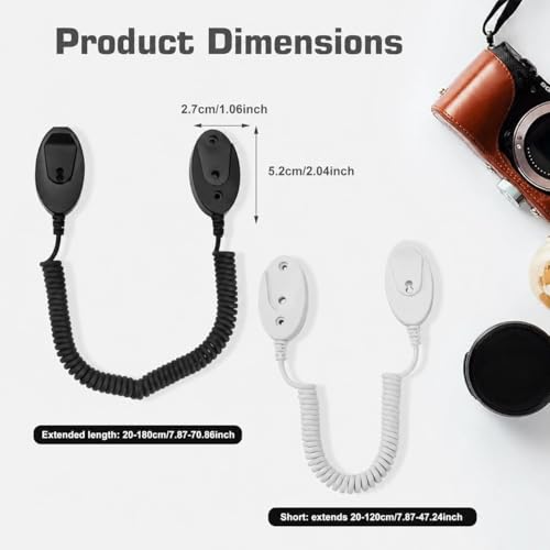 2-Pack Magnetic Remote Control Holders with Spring Ropes - Safely Secure Remotes & Small Items, Wall-Mount with Adhesive, Anti-Loss, Rapid Adsorption, Extendable Spring (Black 70 inch, 2 Pack) - color: Black 70 inch, 2 pack
