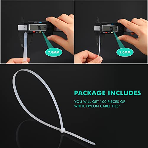 Nuanchu 100 Pcs Zip Ties Heavy Duty Cable Ties for Indoor and Outdoor Binding Fences, Awnings Tying, Branches Bundling of Crops(24 Inch,White) - color: White, size: 24 Inch