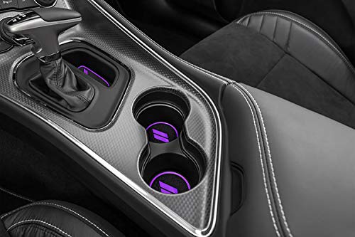 Auovo 11pcs Decor Liner for Challenger Accessories 2015 2016 2017 2018 2019 2020 2021 2022 2023 Interior Anti Dust Mats Center Console Cup Holder Insert Door Pocket Pad for Challenger 2022 (Purple) - color: Purple