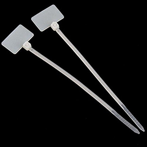 100 Pcs Write on Tags Wire Zip Ties Cable Mark Tags Nylon Power Marking Label (100pcs)