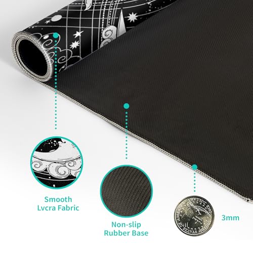 Magic Astrology Extended Big Mouse Pad Large, Gaming Mouse Pad Desk Pad,27.6x11.8 Inch Long Computer Keyboard Mouse Mat Black Mousepad with 3mm Non-Slip Base and Stitched Edge for Gaming and Office - color: Magic Astrology