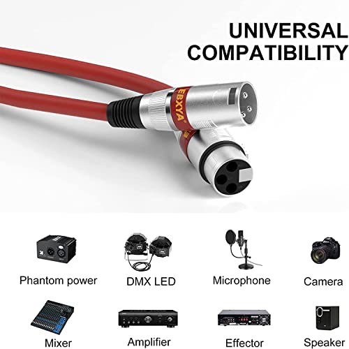 EBXYA XLR Microphone Cable, 3ft XLR Cable Audio Cords Microphone Patch Cable Balanced, 4 Color Packs - color: 4 Colors, size: 3ft