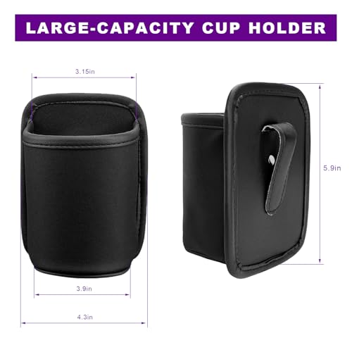 Large Car Door Cup Holders, Clip On Beverage Drink Holder Vehicle Door Storage Organizer, Scratch-Resistant Leather Water Bottle Hanging Holder for SUV Sedan Truck (Black) - color: Black, 1 PCS