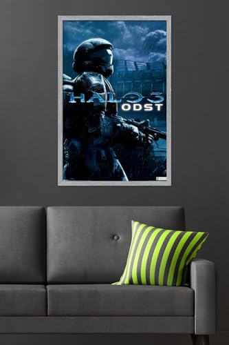 Halo: ODST - Key Art Wall Poster, 34L" x 22.4W", Gray Framed Version - color: Gray Framed Version, size: 34"L x 22.4"W