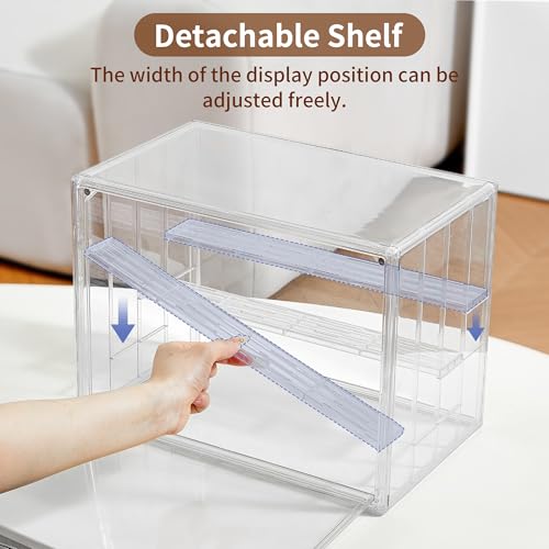 Display Case for Collectibles 4 Layer Updated Adjustable Acrylic Display Case with Magnetic Door Clear Stackable Display Box Hobby Display Cases for Figures, 1 Pack - size: XLarge 1Pack