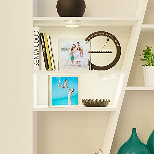 HELPLEX Acrylic Frames, 2 Pack 4x4 Frameless Clear Picture Frame, 20mm Thicker, Double Sided Magnetic, Free Standing Desktop Display - size: 4x4(2 PACK)