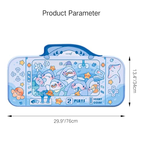 PERFECTSIGHT Cute Shark Party Desk Mat Kawaii Desk Pad, Switch Large Gaming Mouse Pad, Funny Crane Machine Deskmat Mousepad, Anime Blotter Protector Laptop Keyboard Pad for Women Kids Girls Boys - color: Blue