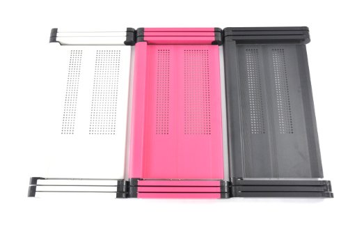 Adjustable Vented Laptop Table Stand Lapdesk Portable Bed Tray Tablet Book Stand Push Button Joints up to 17" (Pink)