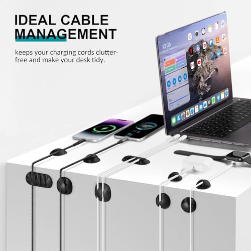 16Pack Black Desk Cable Management,Adjustable Cord Organizer Cable Clips,Cable Organizer for Cords Phone Charger/PC/TV,Ideal Cord Holder for Nightstand/Wall/Desk/Office/Home/Car - color: Black-16 Pack