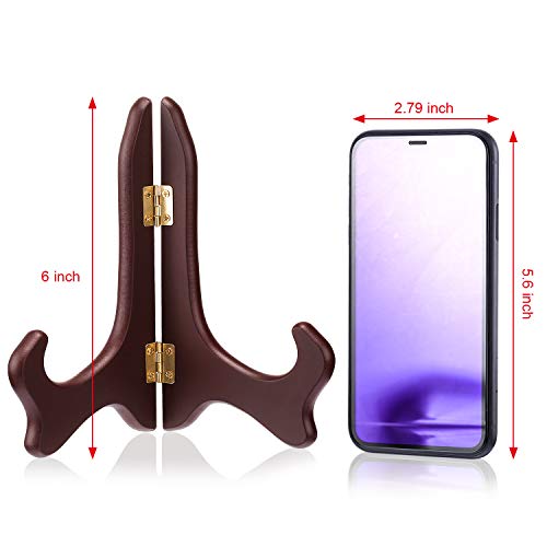 Tatuo 4 Packs 6 Inch Wooden Display Stand Decorative Plate Stands for Display Picture Frame Holder Easels(Red) - color: Red, size: 6 Inch