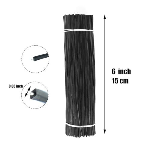 1000 pcs 6 inch Black Cable Twist Ties Plastic Twist Ties with Rugged Metal Innercores Reusable Fastening Cable Cord Wire Ties - size: 6 inch-Black
