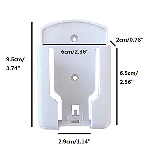 Remote Holder Wall Mount Media Controller Organizer White Plastic Storage Box