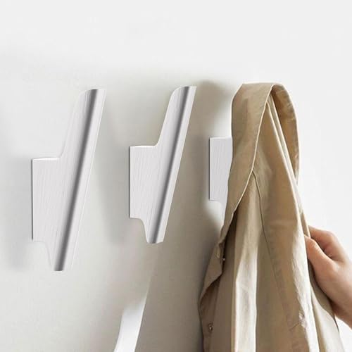 Wood Wall Hooks 4 Pack Coat Hooks Wall Mount White Wooden Hooks for Hanging Hat, Bag, Backpack, Rustic Coat Hooks for Wall, Wood Towel Hooks for Bathrooms and Entryway Hooks (White) - color: White