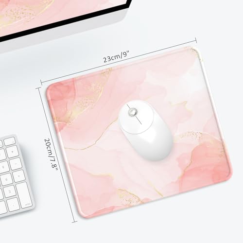 eulps Mouse Pad with Stitched Edge, Multiple Patterns Computer Mouse Pads with Non-Slip Rubber Base, Washable Cloth Mousepad, for Gaming, Laptop, PC (Blush Gold) - color: 30Blush Gold