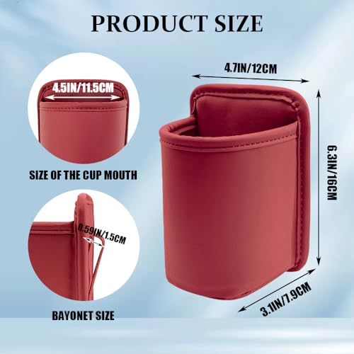 Large Car Door Cup Holder, Clip On Car Cup Holder, Auto Clip on Door Back Seat Extra Drink Holders, Automotive Accessories Water Bottle Organizer Mount Universal for Most Vehicles (Red) - color: Red