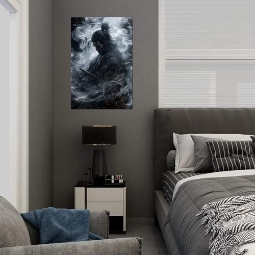 Japanese Samurai Canvas Wall Art Prints Bushido Wall Decor for Living Room Bedroom Home Decorations Bushido Samurai Picture Framed Artwork Ready to Hang(24''W x 36''H) - color: samurai art-7, size: 24"L x 36"W