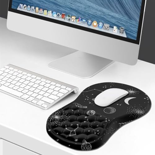 Hokafenle Ergonomic Mouse Pad Wrist Support, Wrist Rest Mousepad for Carpal Tunnel Pain Relief with Integrated Memory Foam Slope Massage Bulge (11.8x7.9 inch,Galaxy - color: KM04-Constellation Galaxy