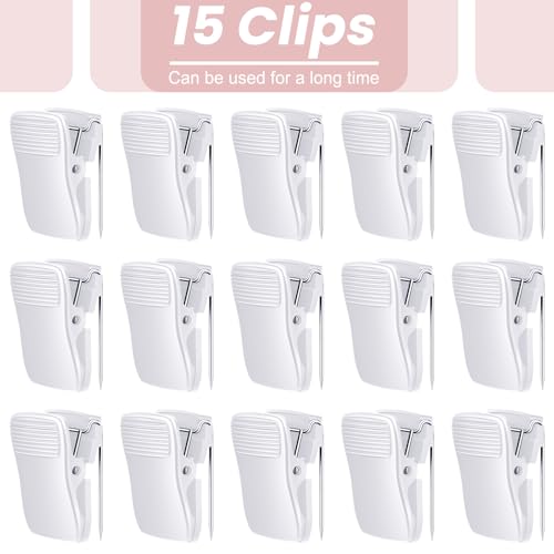 Chiisong Cubicle Clips Fabric Panel Cubicle Accessories Fabric Partition Panel Messages Hooks Office Photos Wall Clips for Notes Memos(White,15 Pcs) - color: White